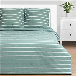 Постельное бельё Этель 1.5сп Mint stripes 143х215 см,150х214 см,70х70см-2 шт, 100% хлопок,поплин