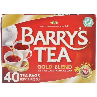 Barry's Tea, Золотая смесь, 40 чайных пакетиков, 125 г (4,4 унции)