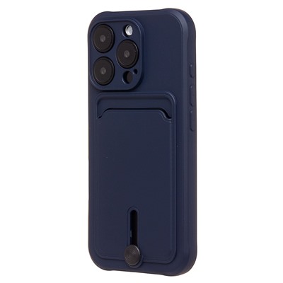 Чехол-накладка - SC304 c картхолдером для "Apple iPhone 16 Pro" (dark blue) (234451)