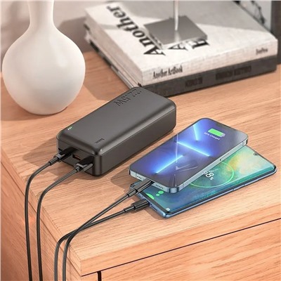 Внешний аккумулятор Hoco J101B PD QC (повр. уп) 30000mAh Micro/Type-C/USB*2/Type-C (black)