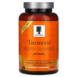 New Nordic, Turmeric Vegan Gummies with Curcuma Extract, Mango-Orange, 60 Gummies