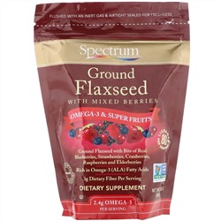 Spectrum Essentials, Молотые семена льна с ягодным ассорти, 340 г (12 унций)