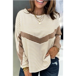 Striped Patchwork Long Sleeve Top