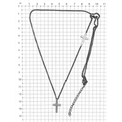 Колье кресты из серебра родированное
