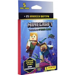 Набор наклеек Minecraft  (в коробочке 6 пакетиков, в пакете 5 наклеек)