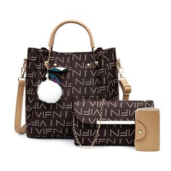 Набор сумок из 3 предметов, арт А46, цвет: тёмно-коричневый