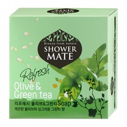 KeraSys SHOWER MATE Olive Green Tea Мыло для лица и тела оливки и зеленый чай 100 г