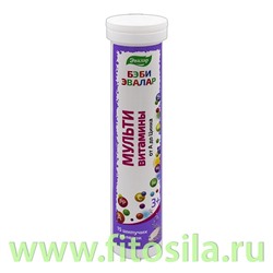 Бэби Эвалар Мультивитамины от А до Zn (12 витаминов+ минералы), шипучие таблетки №15 по 5,2 г, туба БАД