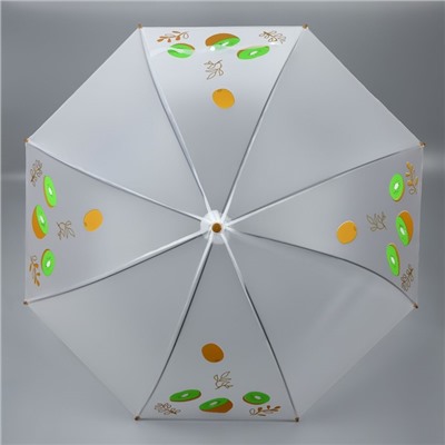 Зонт - трость полуавтоматический «Фрукты», 8 спиц, R = 45 см, рисунок МИКС