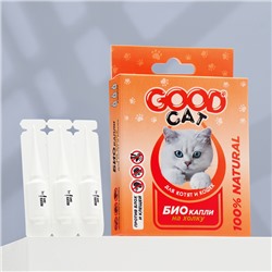 БИОкапли GOOD CAT для котят и кошек от блох и клещей, 3 х 1мл