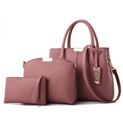 Комплект сумок из 3 предметов, арт А7, цвет:розовый ОЦ