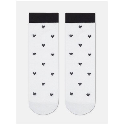 Полиамидные CONTE FANTASY Сияющие носки с объемными рисунками «Hearts»