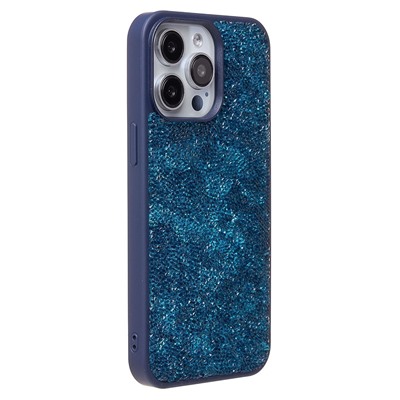 Чехол-накладка - PC071 POSH SHINE для "Apple iPhone 15 Pro Max" россыпь кристаллов (ice blue) (231615)