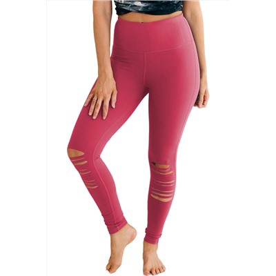 Rose Red Cut-out Skinny High Waist Leggings