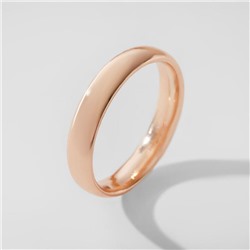 Кольцо обручальное "Классик", цвет розовое золото, размер 19