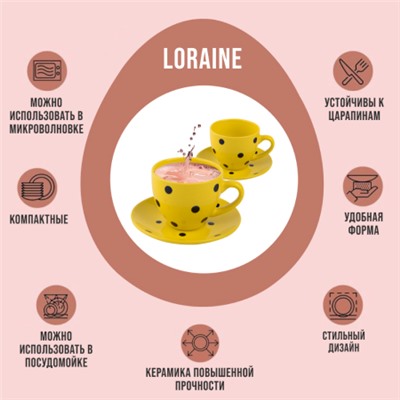 30450-5 Чайный набор 4пр Loraine ЖЁЛТЫЙ LR (х18)