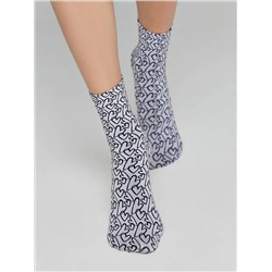 Полиамидные CONTE FANTASY Плотные носки с вывязанным рисунком «сердечки»