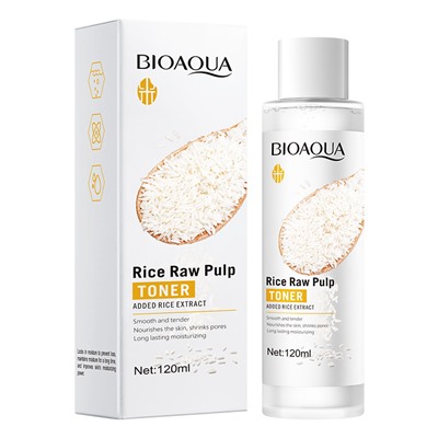 BIOAQUA RICE RAW PULP Toner тонер  для лица с экстрактом риса, 120 мл.