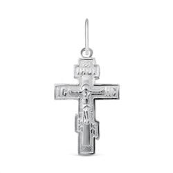 Крест из серебра родированный - 3,2 см