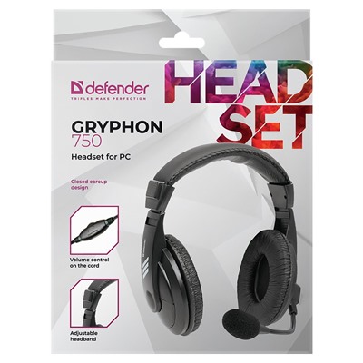 Компьютерная гарнитура Defender Gryphon HN-750 (black)