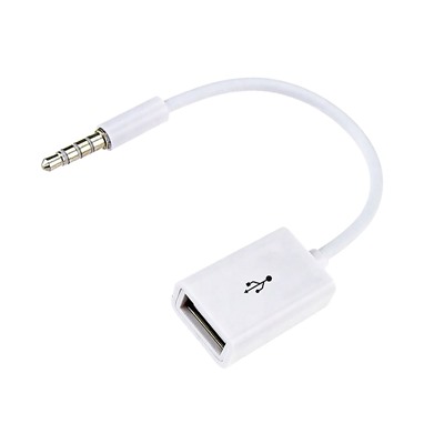 Кабель OTG - jack 3,5 RockBox  10см 1A  (white)