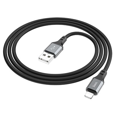 Кабель USB - Apple lightning Hoco X86 Spear  100см 2,4A  (black)