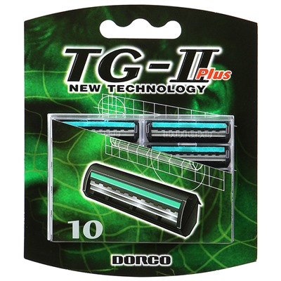 Комплект для бритья DORCO TG-II Plus (Станок +1 кассета +10 кассет TG-II Plus Старый дизайн) (аналог Dʤɪˈlett СЛАЛОМ), ВЫГОДА 15%