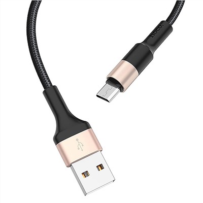 Кабель USB - micro USB Hoco X26 Xpress  100см 2A  (black/gold)