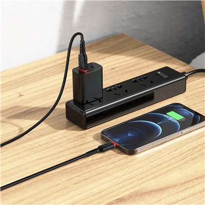 Кабель USB - Apple lightning Hoco X59 Victory PD  100см 2,4A  (black)