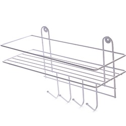 АЛТ12 Полка в ванную 4 крючка (33*12,5*21см) белая(х8)