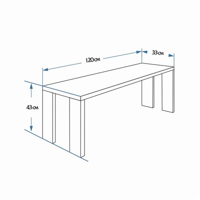 Лавка к набору "Дачный" из сосны, обожжёная и лакированная, 120х33х43 см, нагрузка до 160 кг