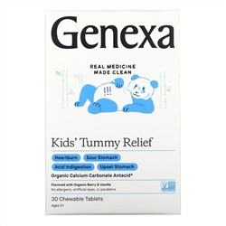 Genexa, Kid's Tummy Relief, Ages 2+, Organic Berry & Vanilla , 30 Chewable Tablets