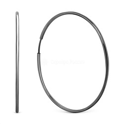 Серьги-конго из серебра родированные - диаметр 8 см