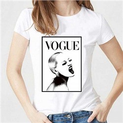 Футболка женская с принтом белая "VOGUE"