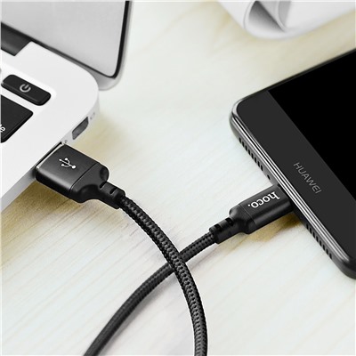 Кабель USB - Type-C Hoco X14 Times Speed (повр. уп)  100см 3A  (black)