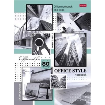 Бизнес-блокнот А4  80л клетка "Office Style" 5-цв. блок (083867) 30387 Хатбер