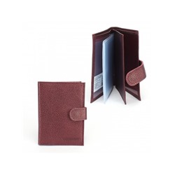 Обложка для авто+паспорт-Croco-ВП-1022 с хляст,  двойн стенка,  натуральная кожа бордо металлик (232)  237573