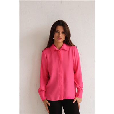 10778 Рубашка с супатной застёжкой розовая (остаток: 48)