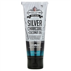 My Magic Mud, Silver Charcoal + Coconut Oil, Teeth Whitening, Fluoride-Free Toothpaste, Spearmint, 4 oz (113 g)