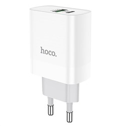 Адаптер Сетевой Hoco C80A Rapido PD QC3.0 USB/Type-C 3A/20W (white)