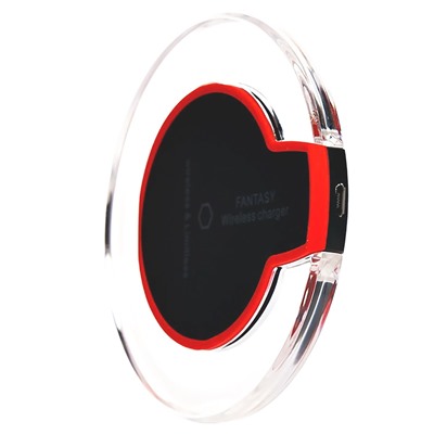 ЗУ Сетевое Беспроводное QI Wireless Fantasy Glass (повр. уп.) (black)