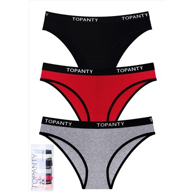 Набор женских трусиков TOPANTY 10053-1, FIT, Slip, 3 шт/уп