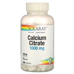 Solaray, цитрат кальция с витамином D3, 250 мг, 240 капсул