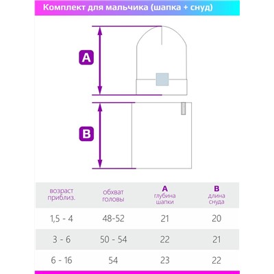 Комплект деми шапка снуд для мальчика NIKASTYLE 12л12524 атлантик