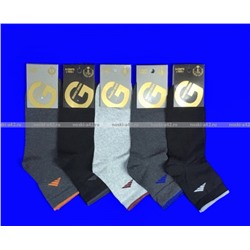 ЦЕНА 5 ПАР: Золотая игла носки мужские укороченные спортивные с-1010 с лайкрой серые