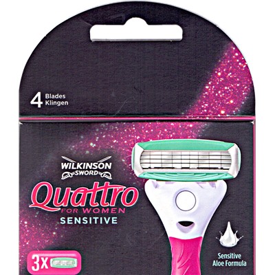 Кассеты для бритвы Schick (Wilkinson Sword) QUATTRO Women/ Women Sensitive (3шт)