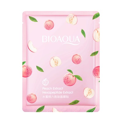 BIOAQUA PEACH EXTRACT Маска-салфетка для лица с экстрактом персика, 25г