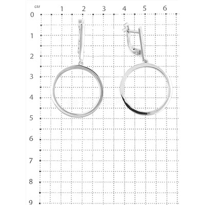 Серьги из серебра родированные 925 пробы 25029р