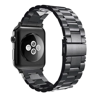 Ремешок - ApW36 металл блочный на застежке Apple Watch 38/40/41 mm (black)