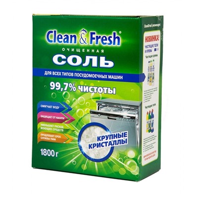 Соль для ПММ "Clean&Fresh" гранулированная 1 800г